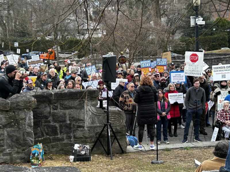 Local Democrats start their base on a rally for Patriots Park